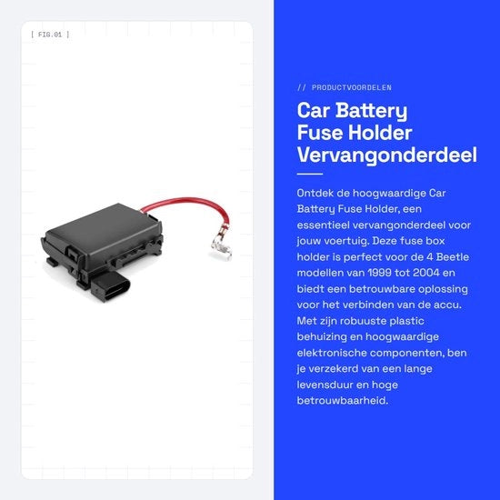 Ottimizzatore di batteria - Supporto fusibile per batteria - Ricambi - Plastica robusta - Alta qualità - Adatto per 4 Beetle 1999-2004