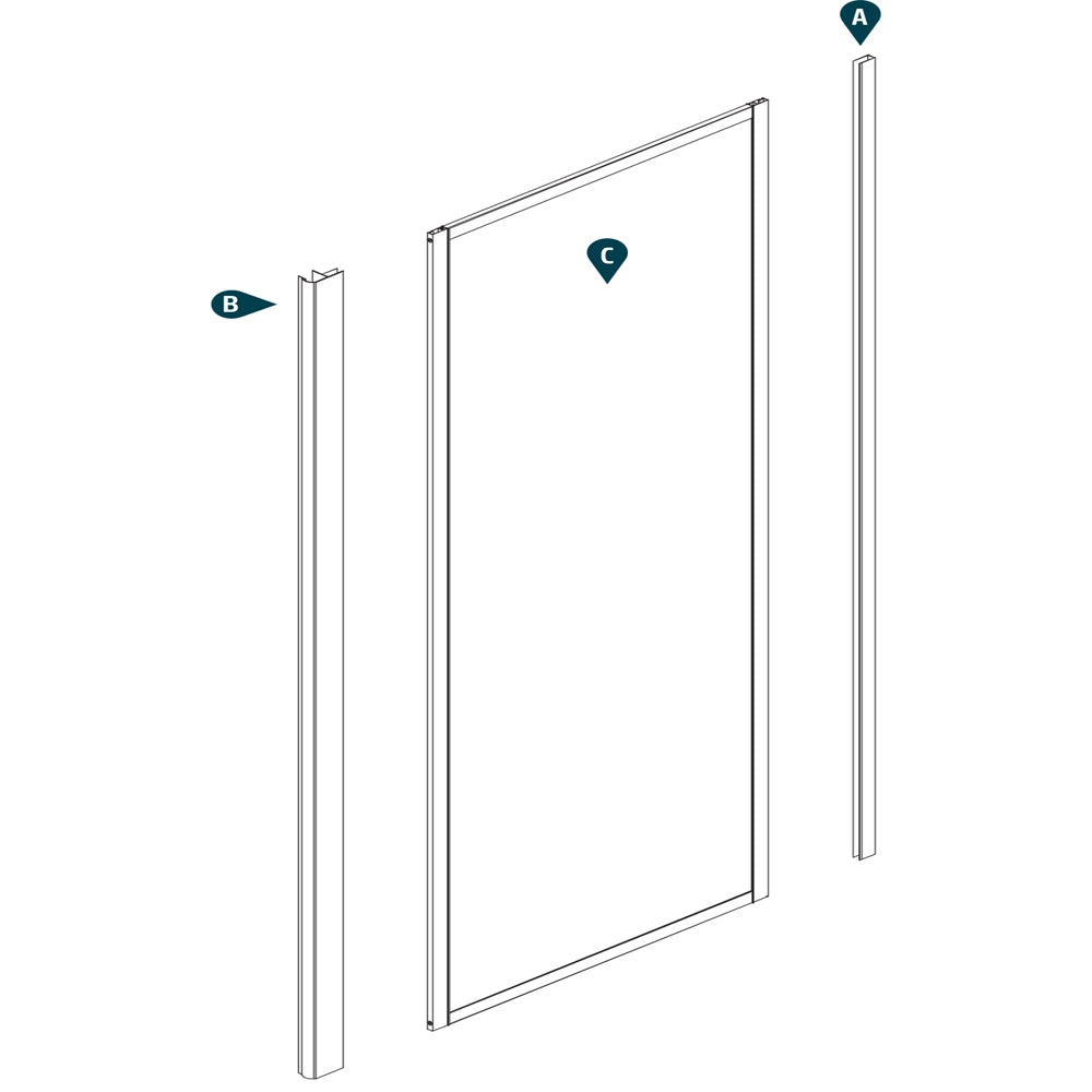 Cabina doccia 2 lati con porta a soffietto cristallo trasparente 75x75 cm