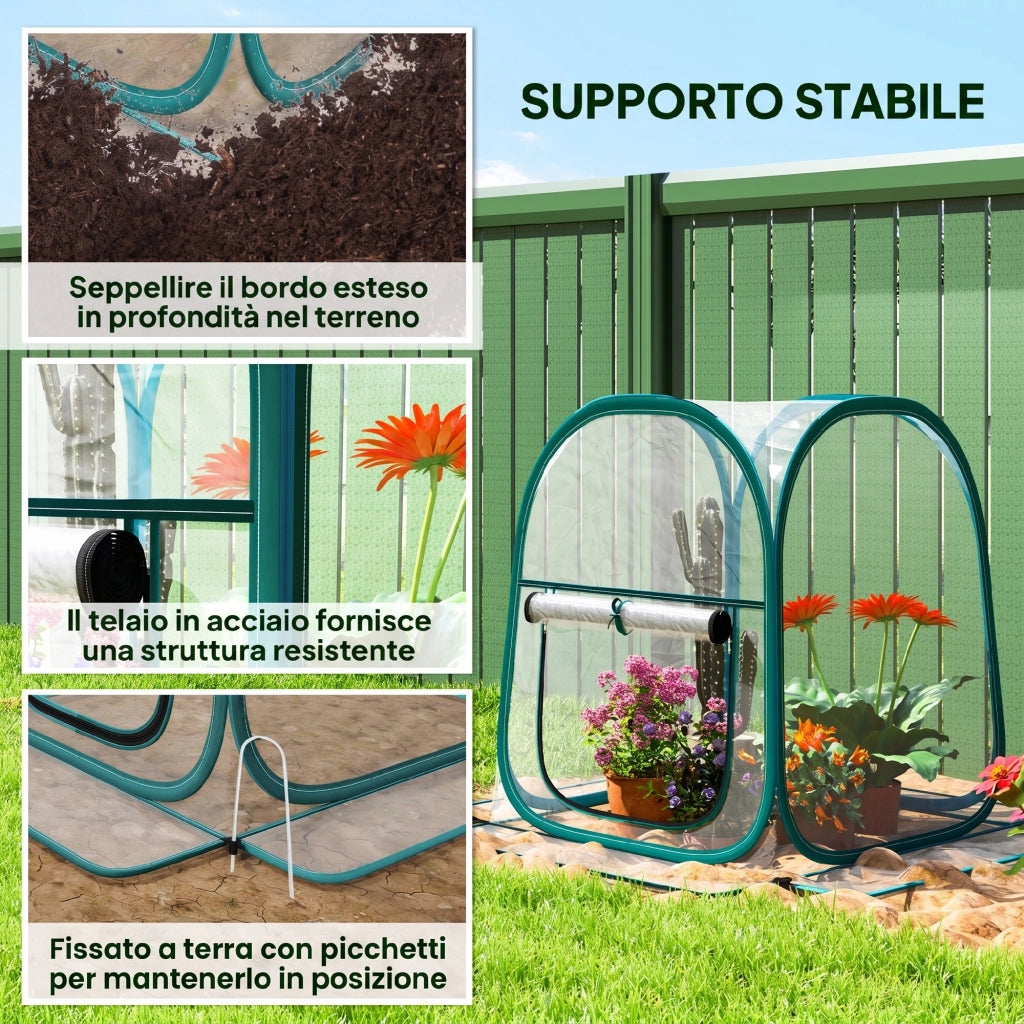 Mini Serra Pop Up ¨C Minimal ¨C Plastica Trasparente 70x70x80 cm