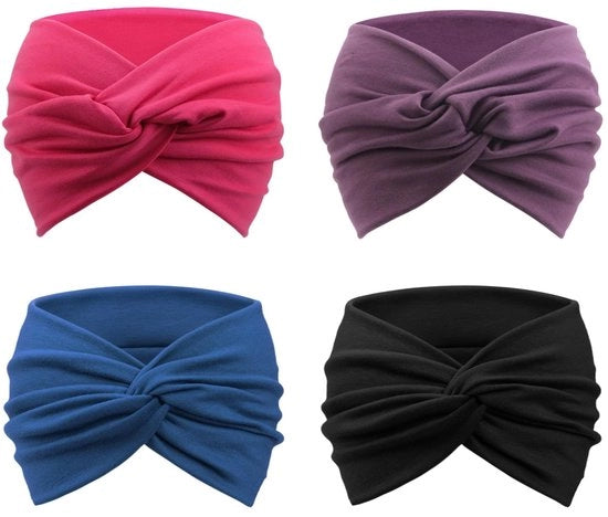 Accessori per capelli a tubo - 4 pezzi - tubi larghi - coperture per capelli vintage - accessori per capelli multicolore - adatti per ogni occasione
