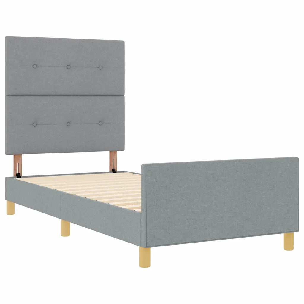 Struttura del letto Grigio chiaro 80 x 200 cm Tessuto