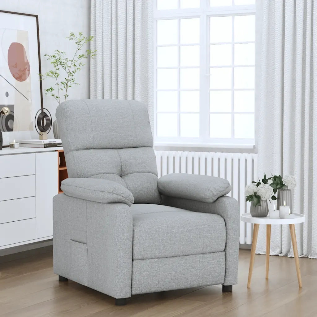 Poltrona Reclinabile in Tessuto Grigio Chiaro 289662
