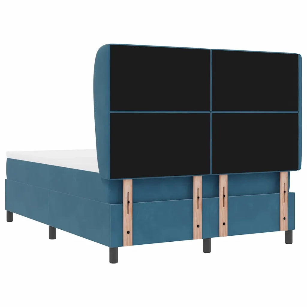 Letto a molle con materasso Blu Scuro 190 x 140 cm Velluto 3340872