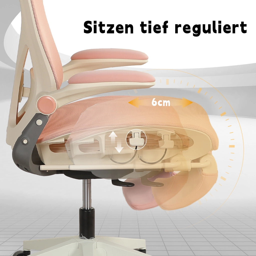 Sedia da ufficio ergonomica pieghevole ¨C Minimal ¨C rosa