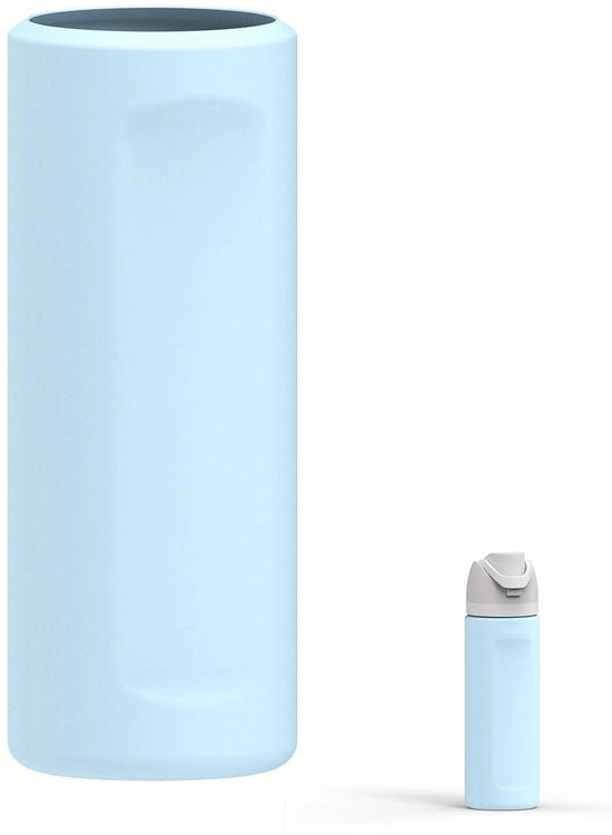 Scarpe per flaconi di acqua in silicone - Protezione antiscivolo - Blu - Spazzola per flaconi di acqua - Protezione per flaconi di acqua da 24oz