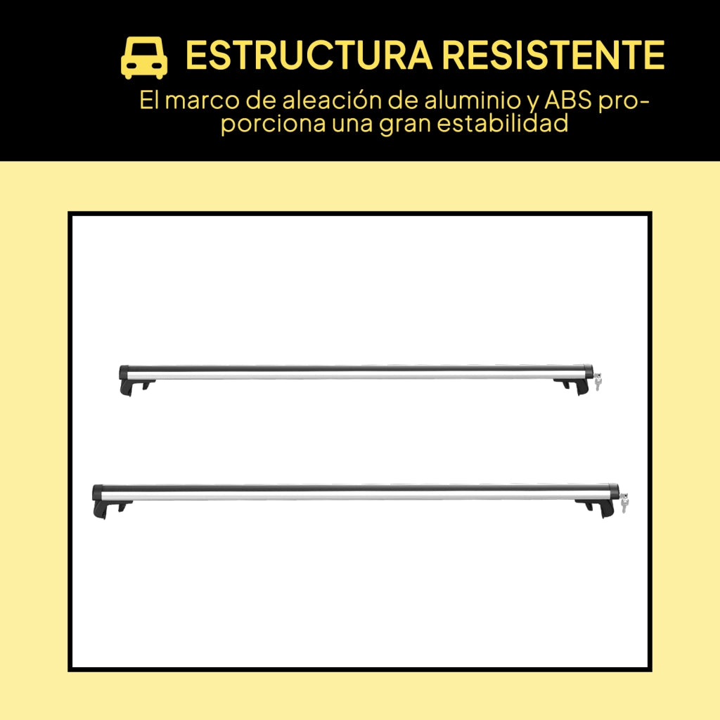 Barre Portapacchi Tetto Universali ¨C Xylo ¨C Alluminio 123,5 cm Argento Carico 75 kg con Serratura