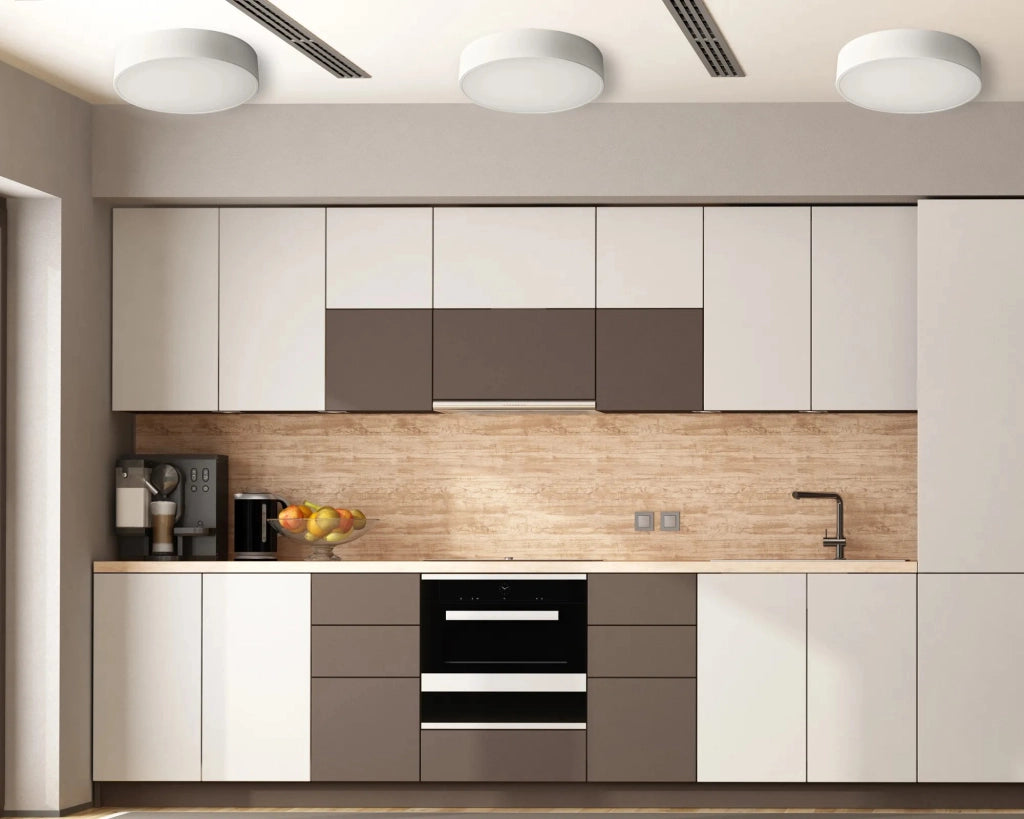 Lampada Plafoniere 50cm Rotonda Nero Da Soffitto APP644-5C