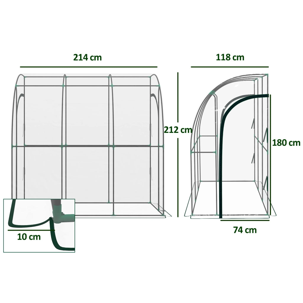 Serra da giardino ¨C zephmum ¨C Trasparente 214x118x212 cm