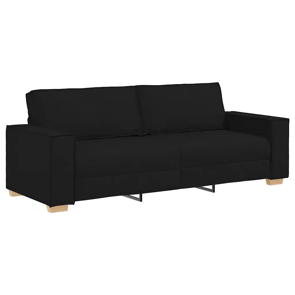 Set di Divani 2 pz con Cuscini Nero in Tessuto 3324693