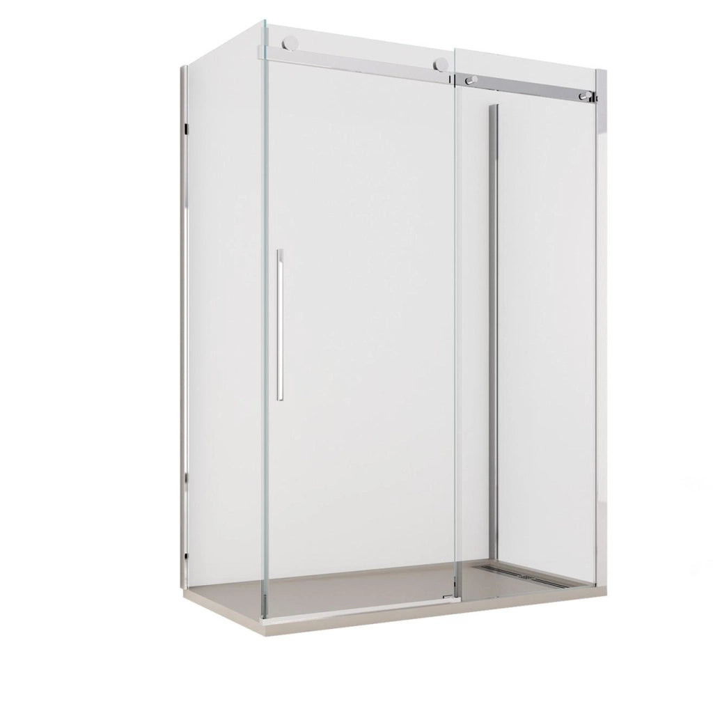Box Doccia 3 Lati 70x160x70 cm 1 Anta Scorrevole in Cristallo Trasparente 8mm H195 Bonussi Alina