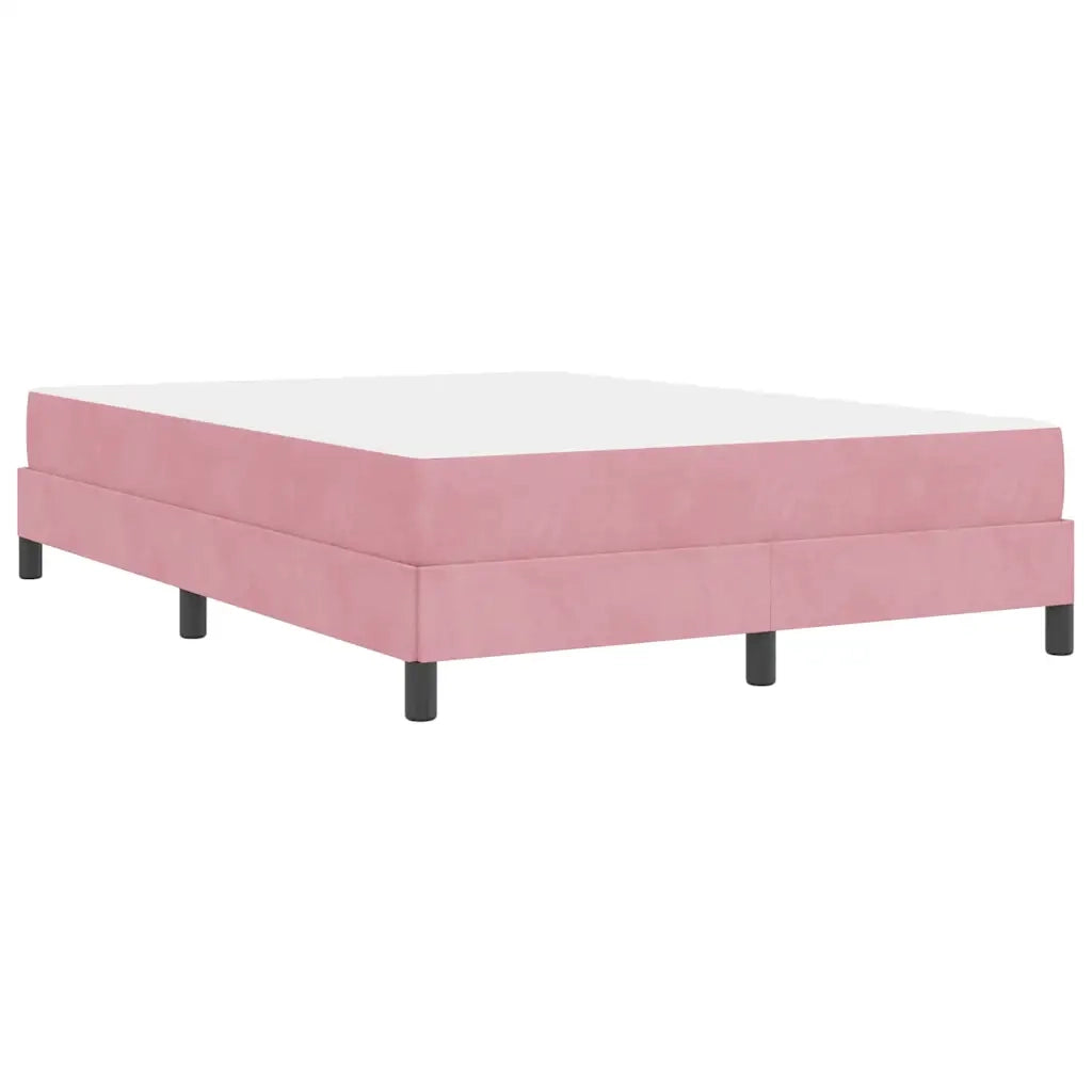 Letto a molle con materasso Rosa 160 x 210 cm Tessuto