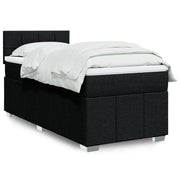 Giroletto a Molle con Materasso Nero 90x190 cm in Tessuto
