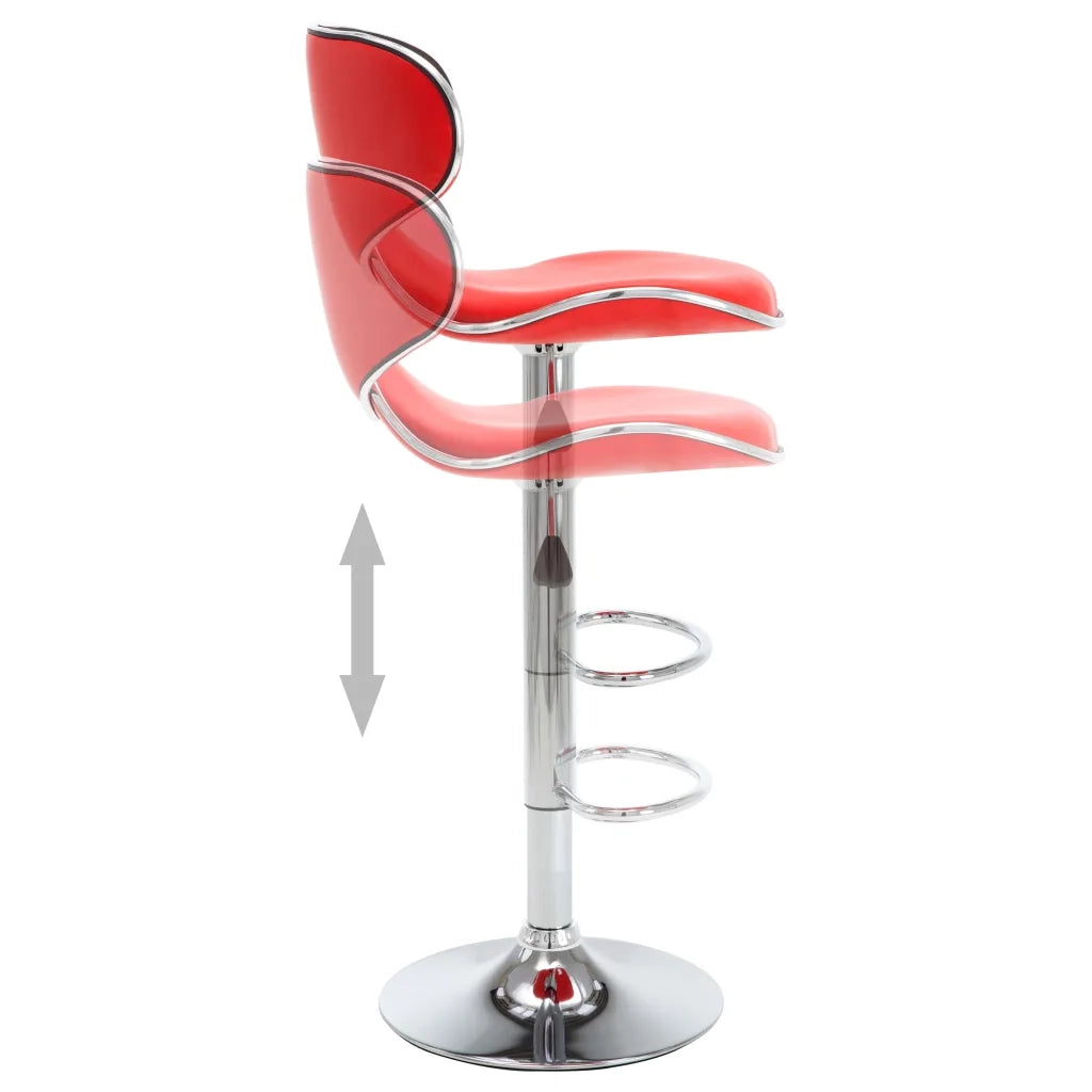 323645  Bar Stools 2 pcs Red Faux Leather 323645