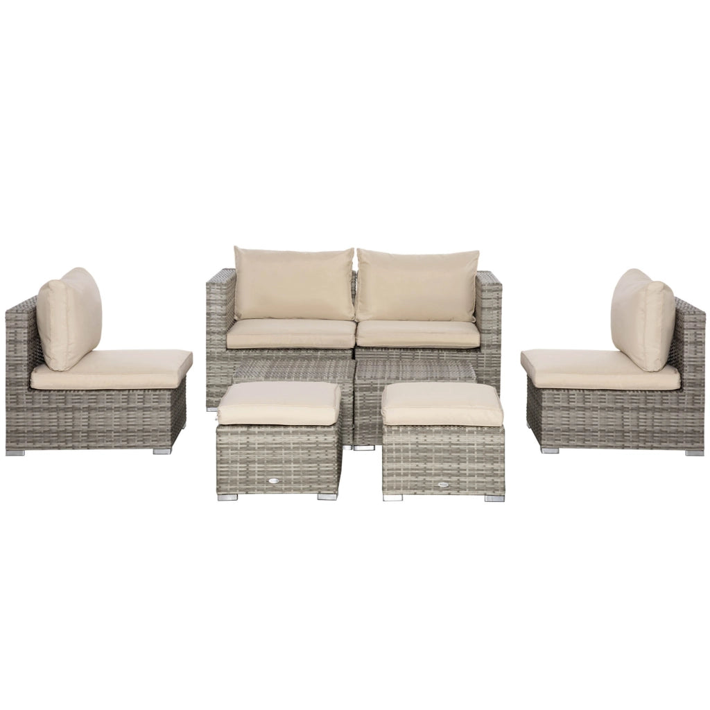 Salotto da Giardino 8 Pezzi in Polyrattan con Poltrone e Tavolino ¨C Zephmum ¨C Beige