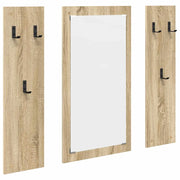Appendiabiti a muro con specchio Rovere Sonoma 96 x 1,5 x 90 cm CFW6928317