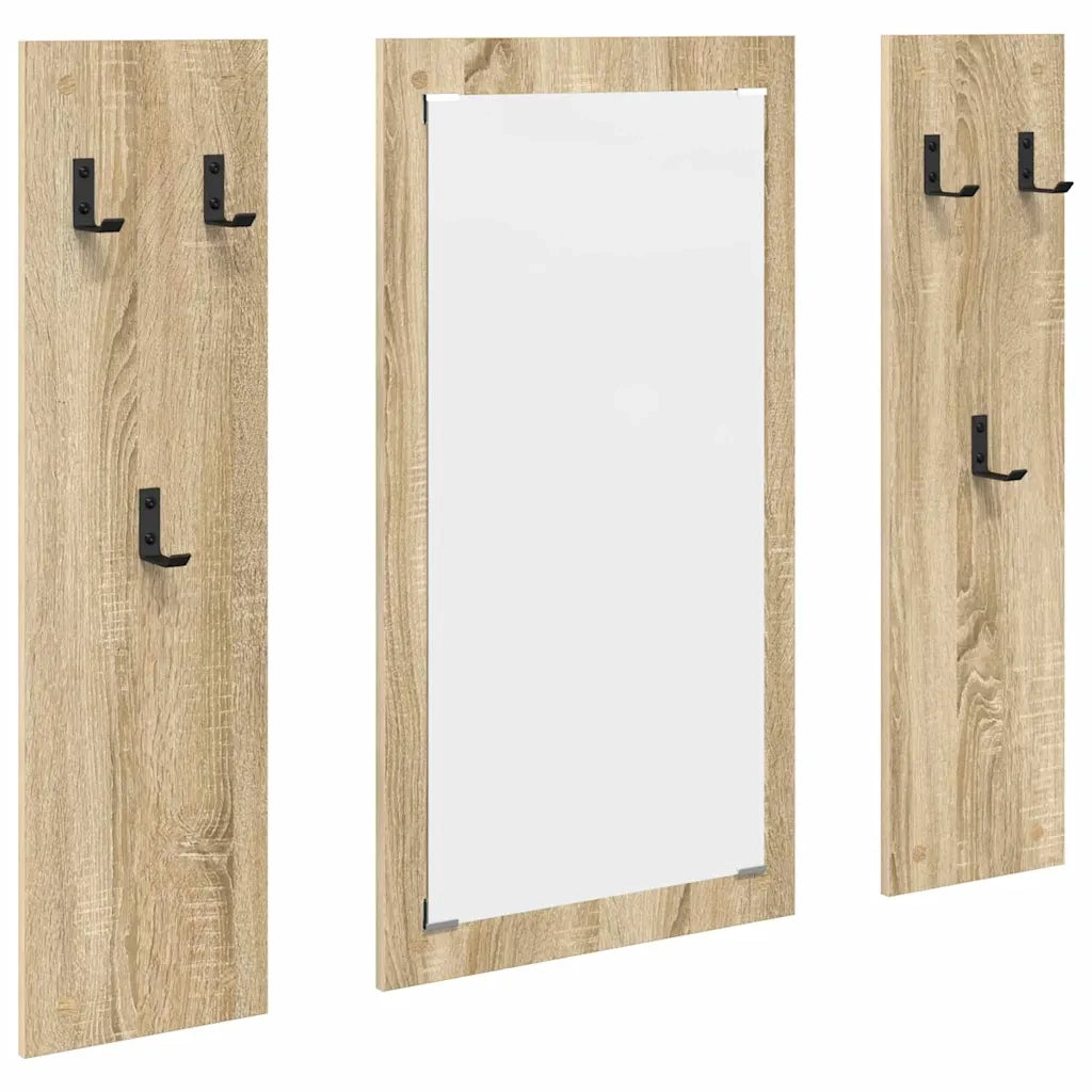 Appendiabiti a muro con specchio Rovere Sonoma 96 x 1,5 x 90 cm CFW6928317