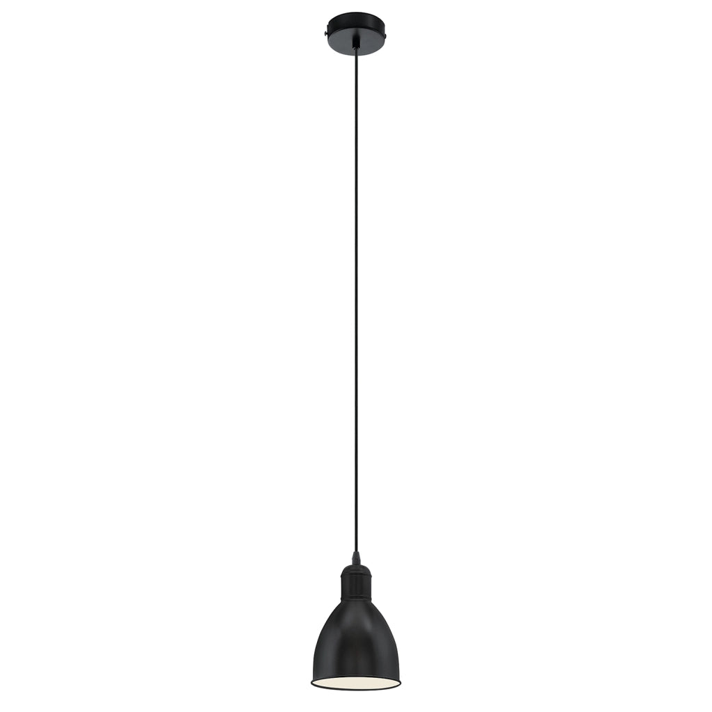 Sospensione Vintage Priddy Acciaio Nero Bianco 1 Luce E27