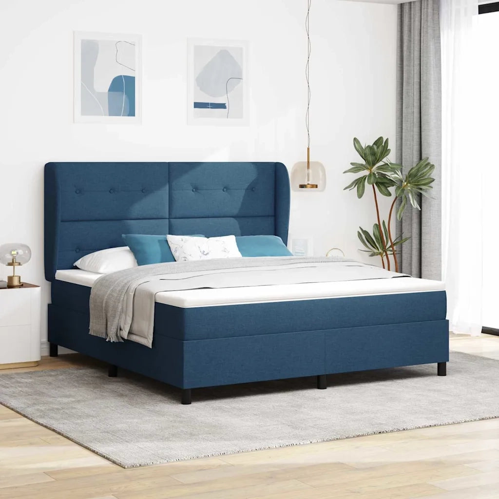 Letto a molle con materasso Blu 180 x 200 cm Tessuto 3340584