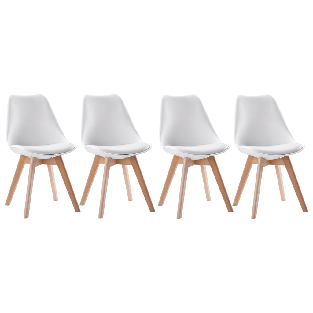 Set di 4 sedie scandinave bianche NORA con cuscino