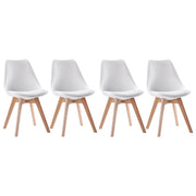 Set di 4 sedie scandinave bianche NORA con cuscino