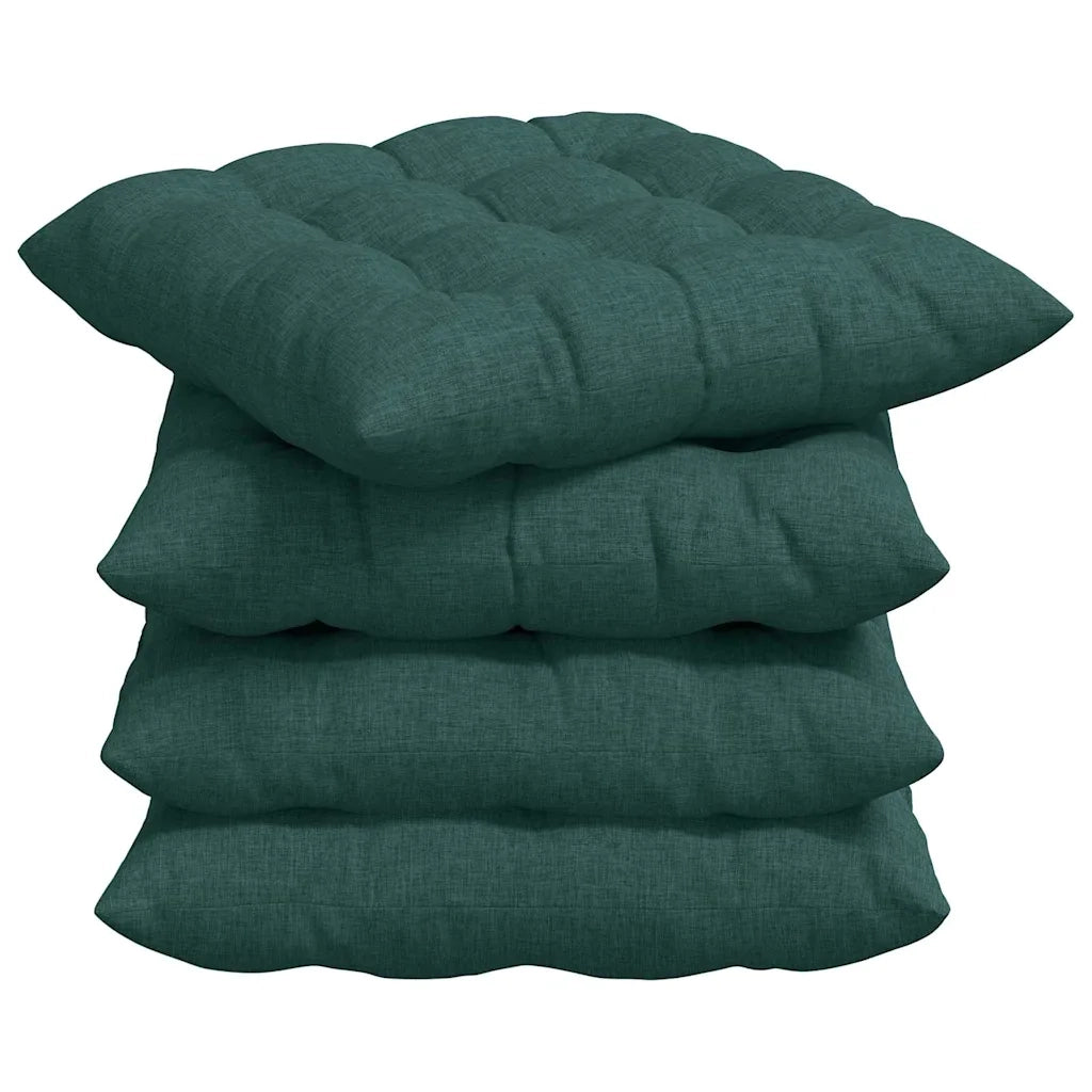 Cuscini per Seduta 4 pcs Verde Scuro 40 x 40 x 6 cm Tessuto 42015151