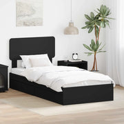 Letto con Contenitore Nero 75 x 190 cm Legno multistrato 3412326