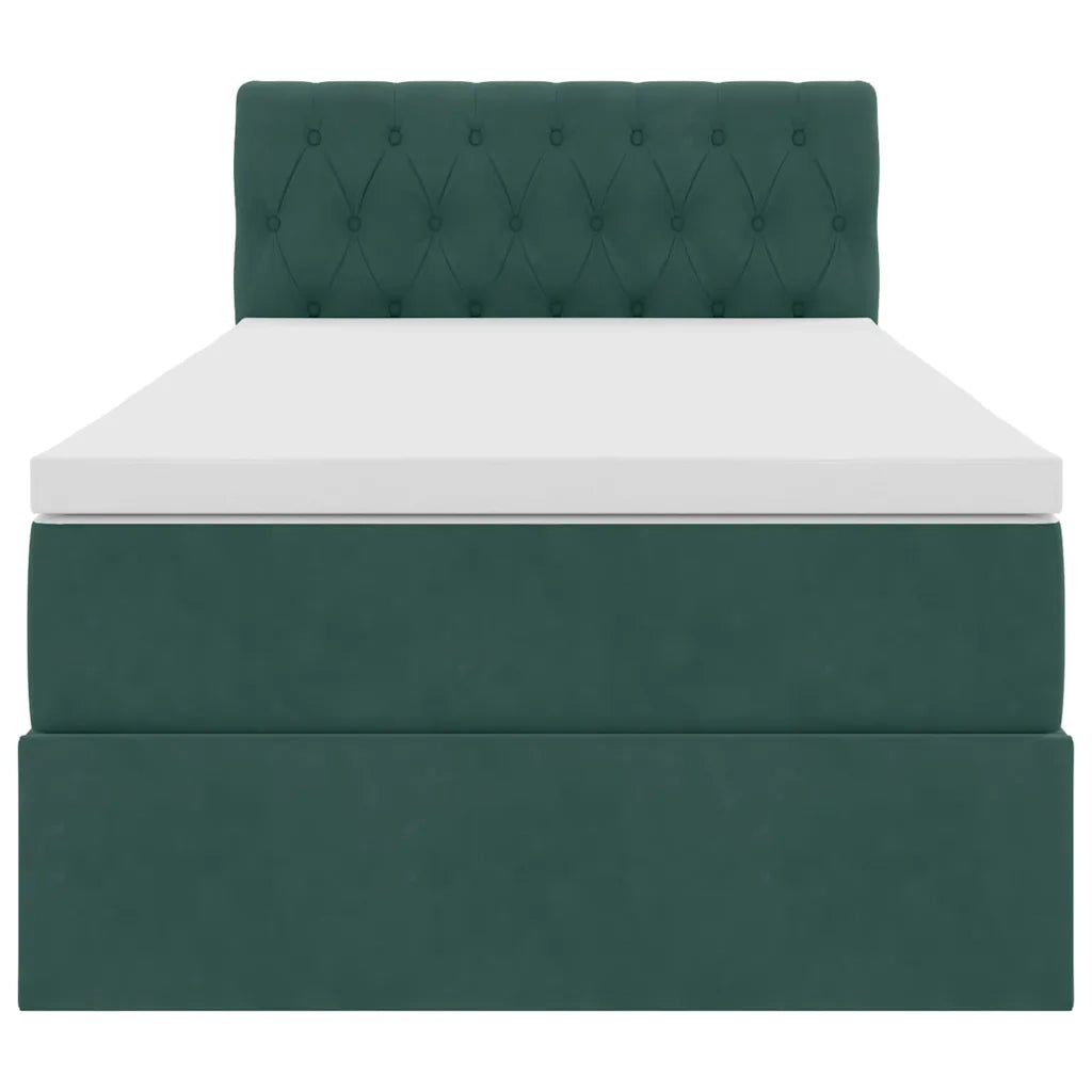 Letto con Contenitore Verde Scuro 100 x 200 cm Velluto