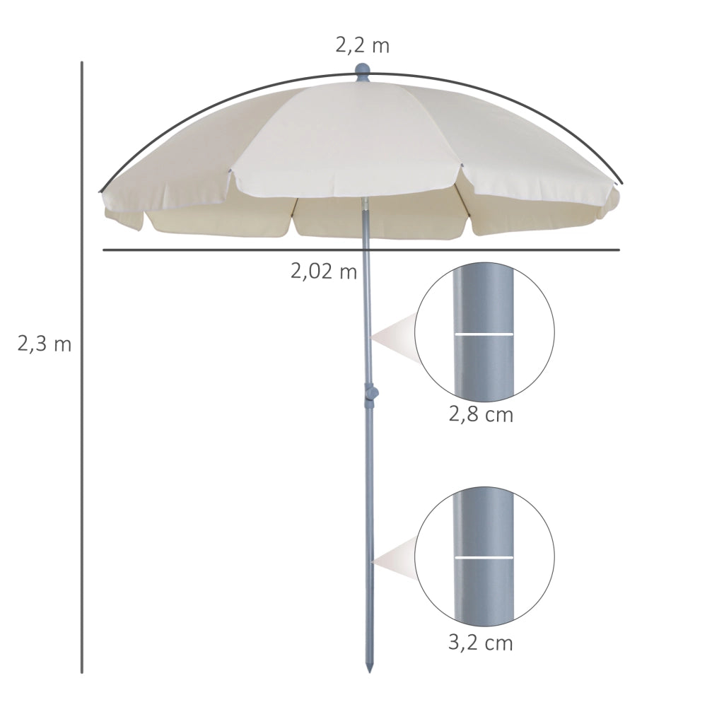 Ombrellone da Giardino Beige ¨C Minimal ¨C ?202 cm