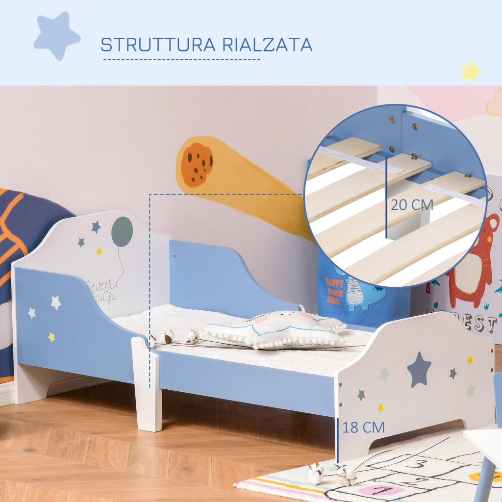 Letto Basso per Bambini ¨C zephmum ¨C Blu e Bianco