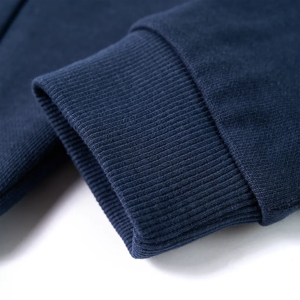 Felpa da Bambino con Cappuccio Blu Marino M¨¦lange e Arancione 92