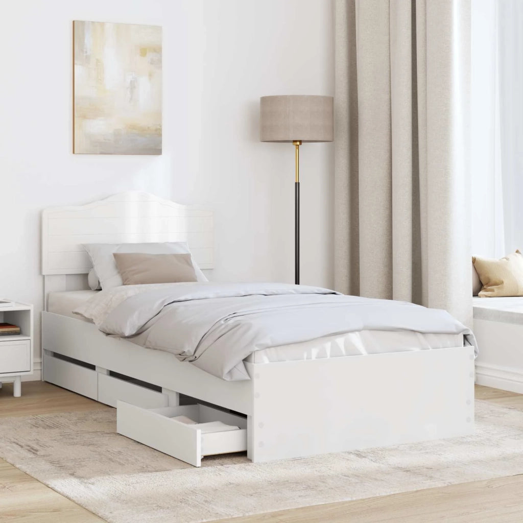 Struttura del letto Bianco 75 x 190 cm Legno Ingegnerizzato 3413054