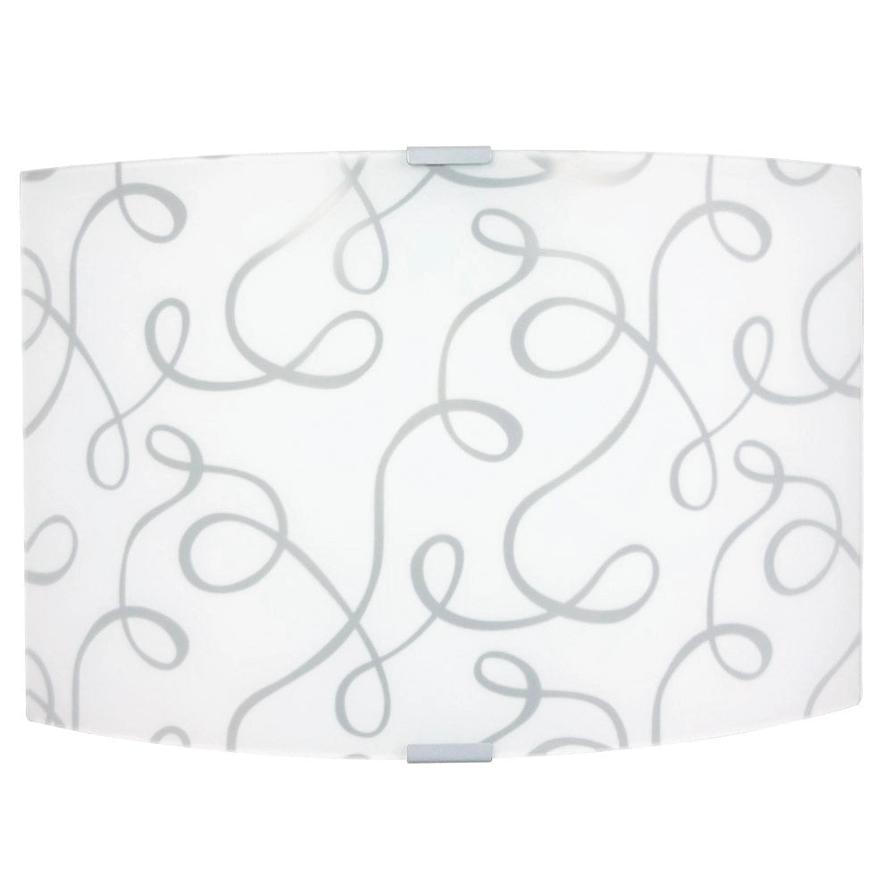Applique 1xE27 Finali Cromo Vetro Lastra Bianco Decorato Fantasi E-Energy Marilena