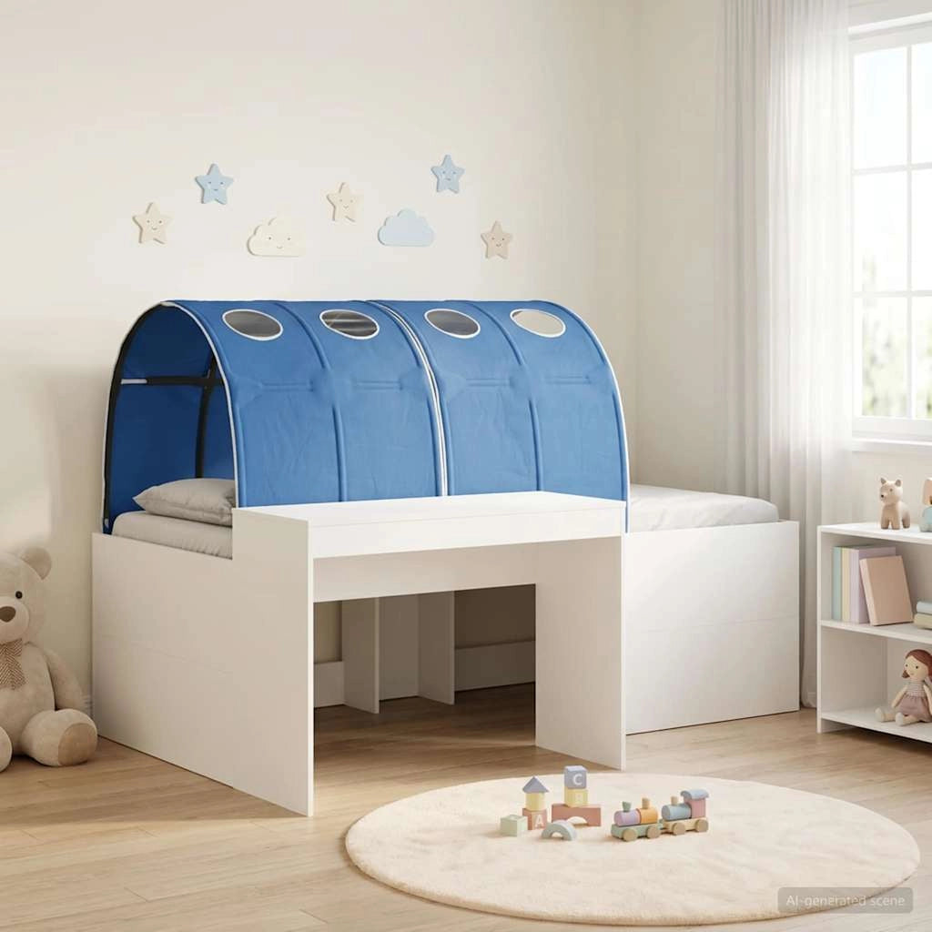 Letto con Tunnel 3 pz Rovere Artigianale e Blu 3423691