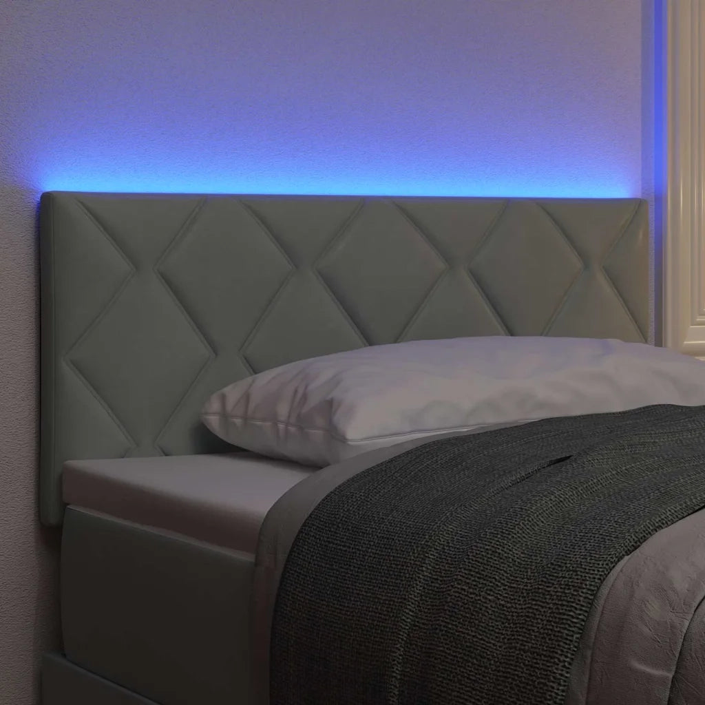 Testiera LED Grigio chiaro 100 cm Velluto 3338207