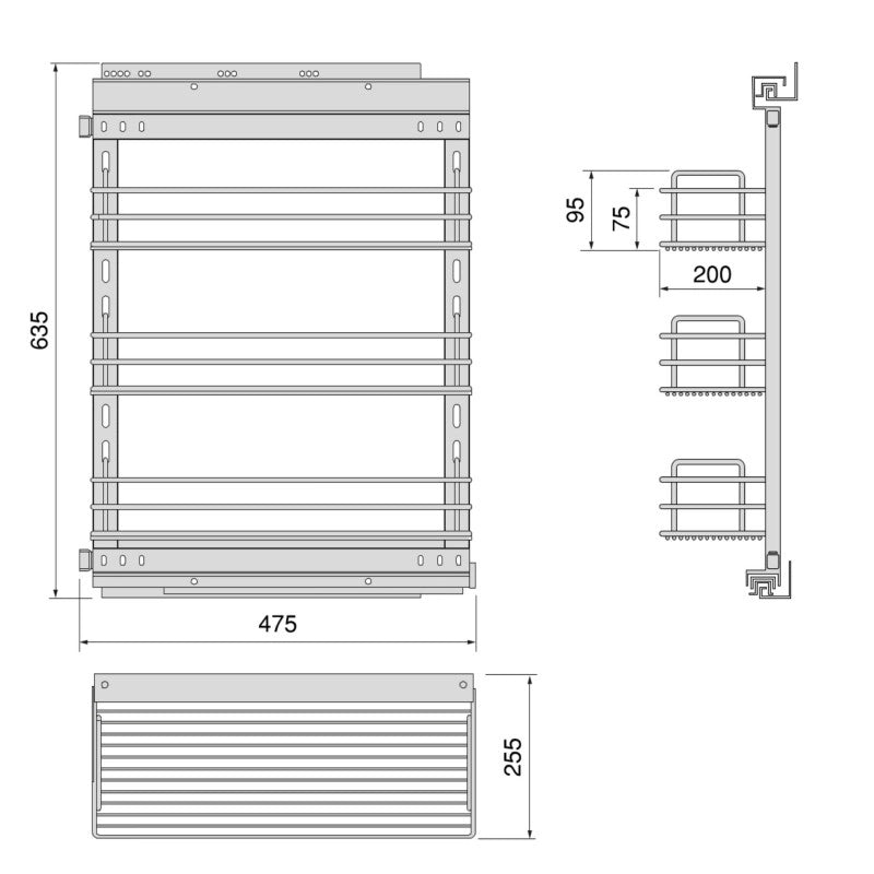 Appendiabiti per cucina Titane, lunghezza 1,1 m, Alluminio e Zama, Grigio antracite