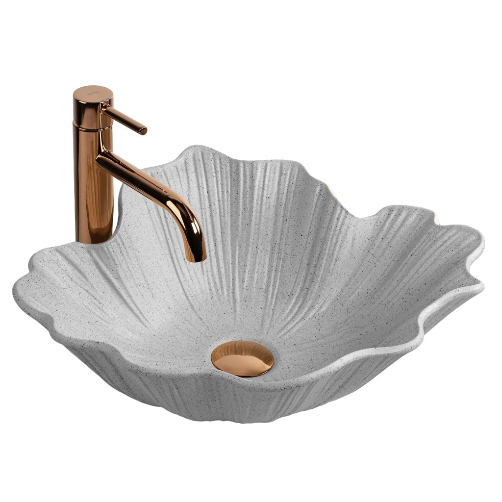 Lavabo Da Appoggio Rea Flower Grey