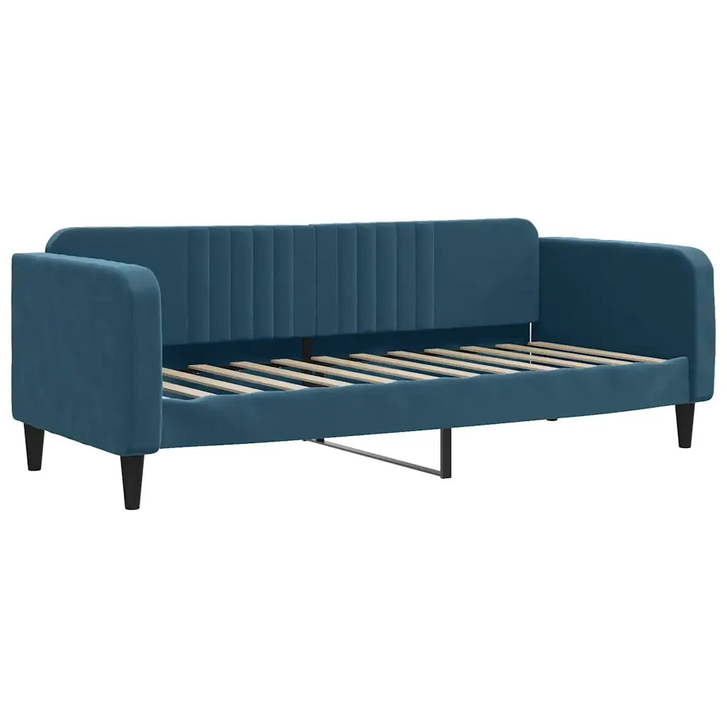 Divano Letto Estraibile con Cassetti Blu 80x200 cm Velluto 3197103