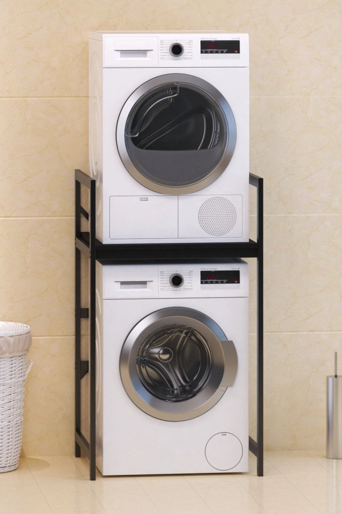 Mobile lavatrice "Junior" in metallo - 70 x 60 x 116 cm - Nero