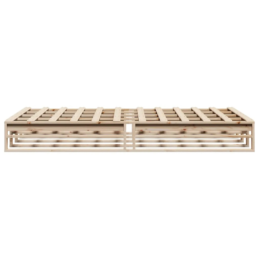 Letto senza Materasso-Struttura Letto 140x190 cm in Legno Massello di Pino 552718