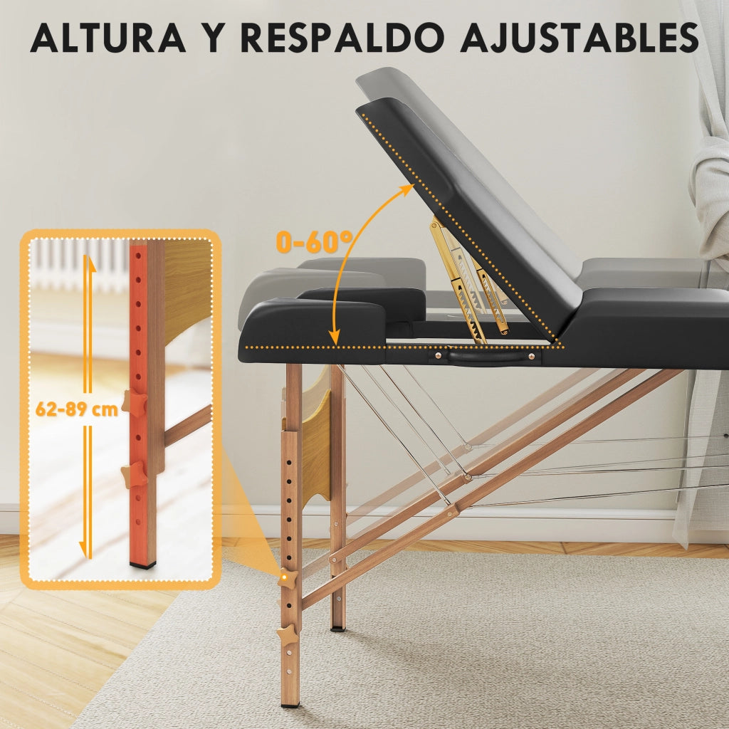 Letto singolo in legno con testiera imbottita e braccioli ¨C Minimal ¨C 215x60x62-89 cm nero