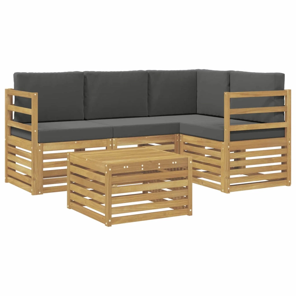 Set di divani da esterno 5 pcs Bianco e Antracite 3391777