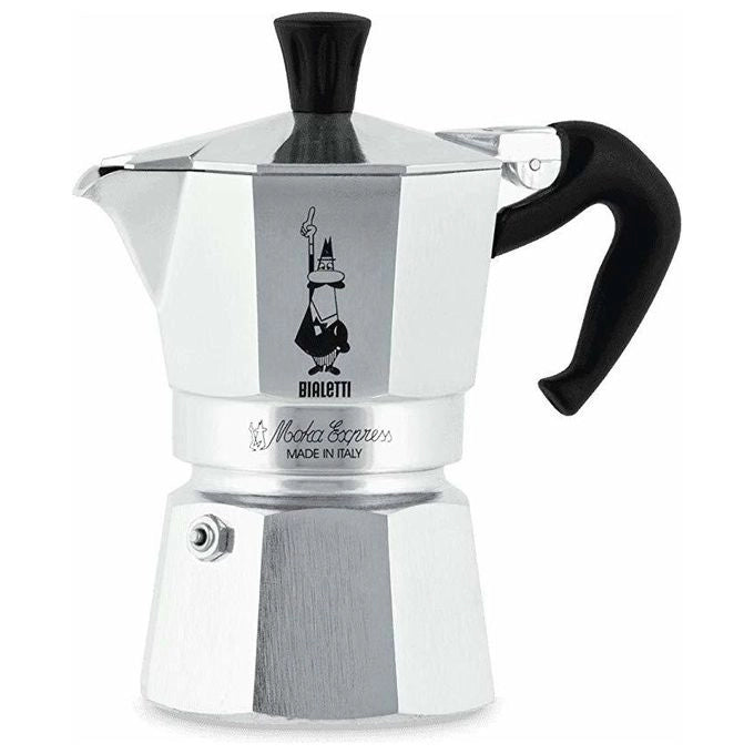 Bialetti 0001168 Moka Express Caffettiera Moka 2 Tazze colore Cromo Satinato