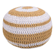Puff de algodón trenzado marrón 45x45x30
