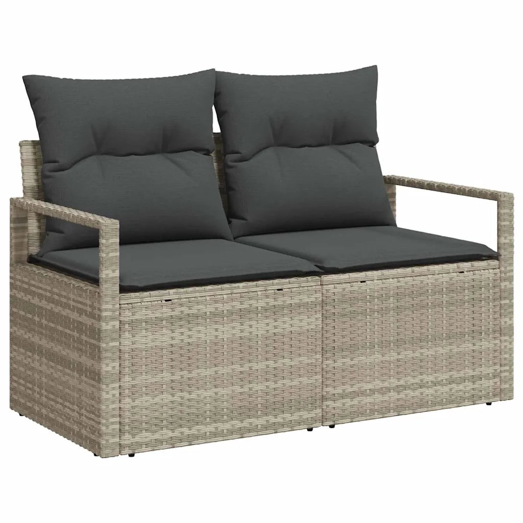 Set Divano da Giardino 7 pcs Grigio chiaro polyrattan