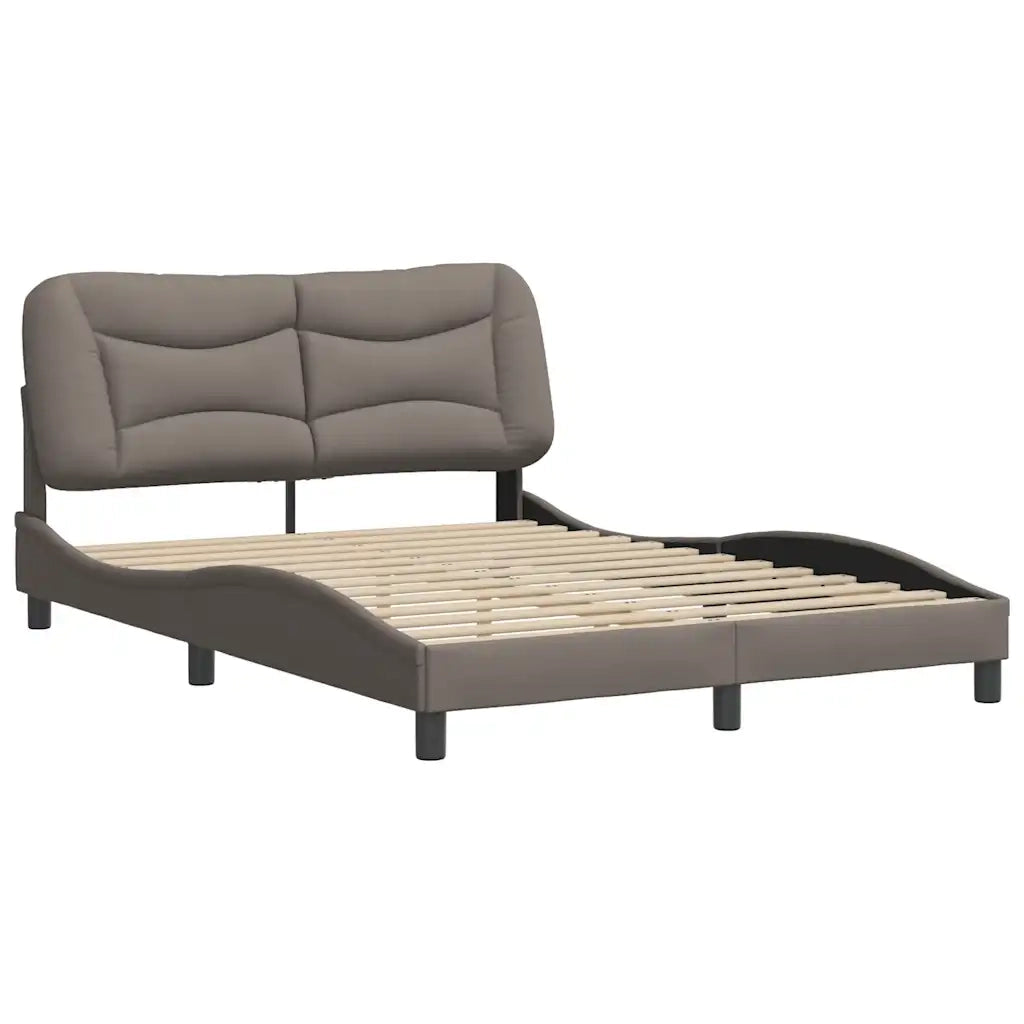 Letto matrimoniale | Letto per adulti | Giroletto senza Materasso Hvar Tortora 120x200 cm Tessuto