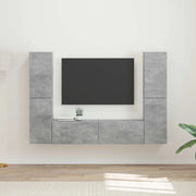 Set mobile TV 6 pcs Grigio cemento Legno multistrato 3409108