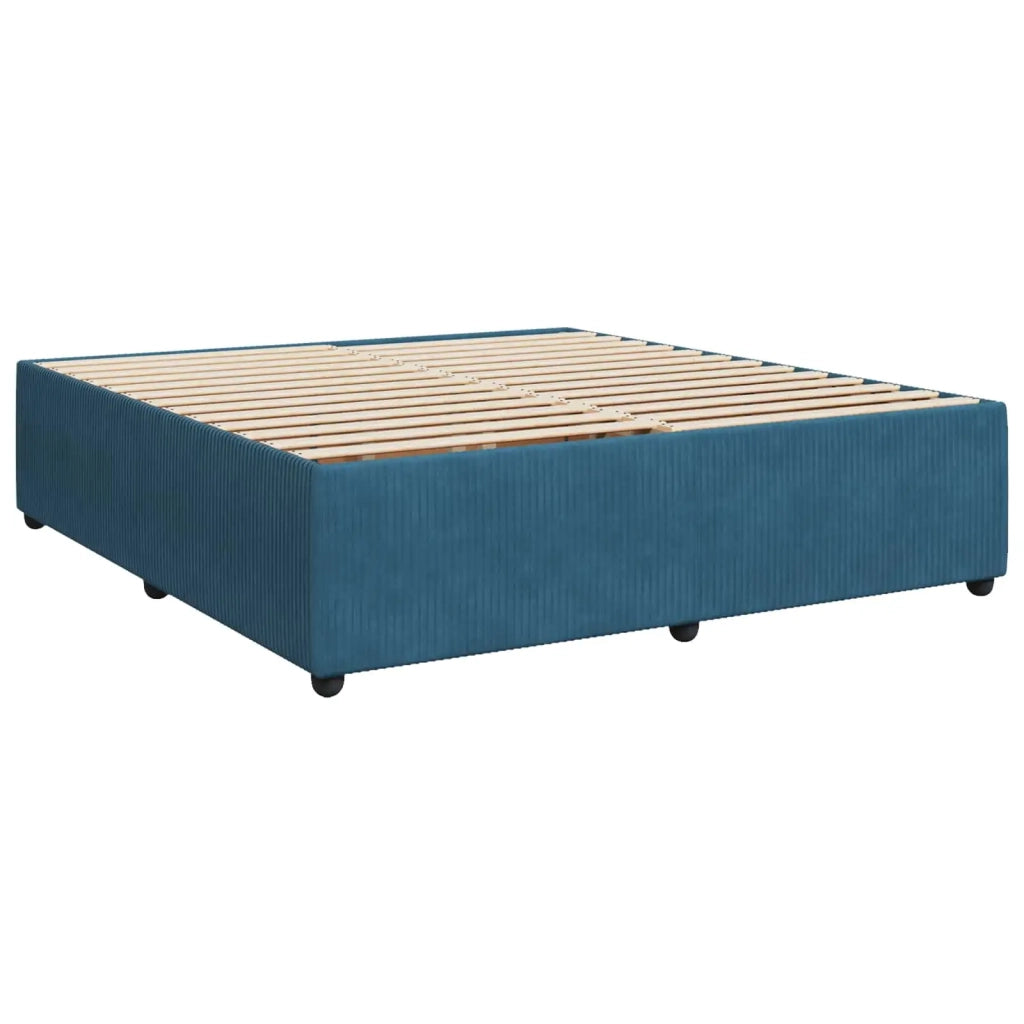 Letto box spring con materasso Blu 180 x 200 cm Velluto 3454659