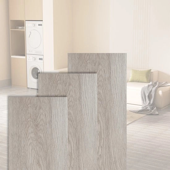 Pavimento in PVC - pavimenti in PVC - pavimento in vinile - pavimenti in vinile - Naturale - 91,5 x 15,2 cm x 1,5 mm - spessore 1,5 mm - 35 piastrelle - Bianco quercia