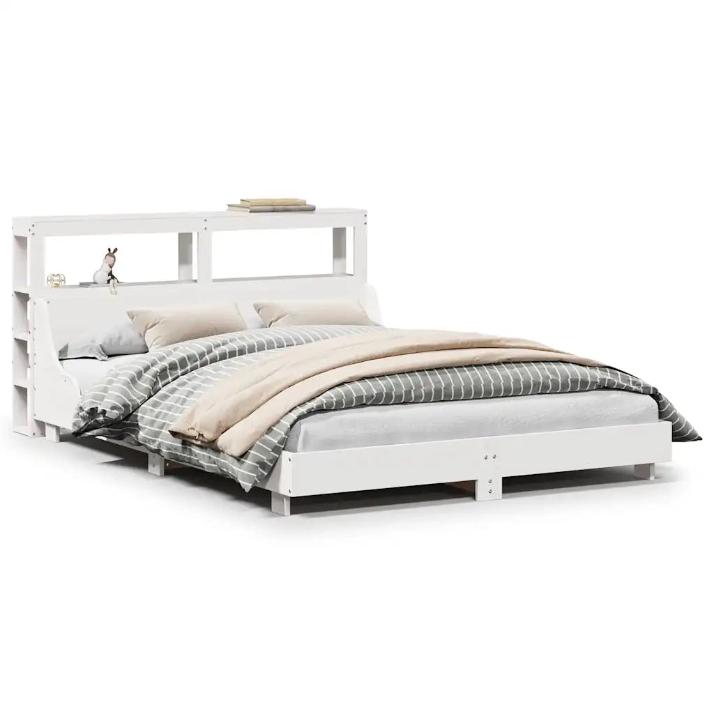 Letto senza Materasso-Struttura Letto Bianco 120x200 cm Legno Massello di Pino 842870
