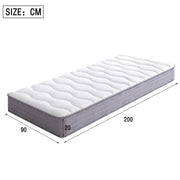 MATERASSO a molle 90x200 cm H20 Tessuto e metallo Bianco